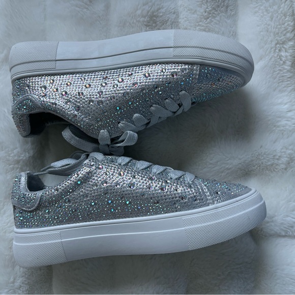 Women’s Crystal Rhinestone Bling Sneakers NEW NIB - Picture 6 of 8